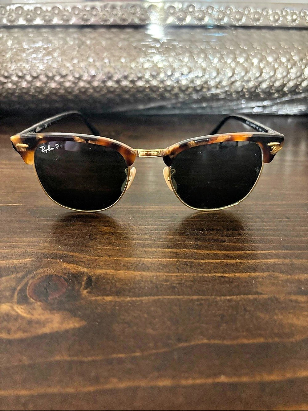 Ray-Ban Clubmaster Classic Polarized Sunglasses Brown & Gold